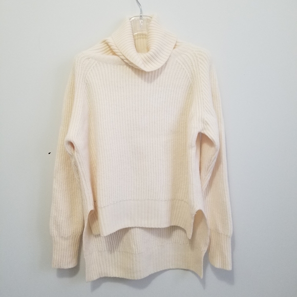 Aritzia Wilfred Free Lin Sweater Merino Wool High Low cream sz S - Picture 4 of 6